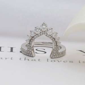 Anillo de Compromiso de Lujo con Moissanita de 3 Quilates, Corte Pera, Diseño Halo, Plata de Ley 925, Media Eternidad, Conjunto Nupcial para Mujer - Product Image 6