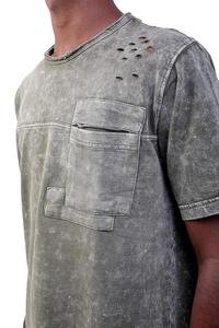 T-shirt oversize délavé à l'acide unisexe tricoté en gros personnalisé Streetwear vintage léger à manches courtes délavé à la pierre - Product Image 2