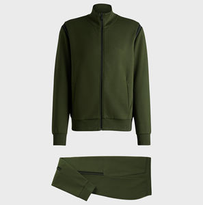 Chándal de ropa de calle de poliéster 100%, de 2 piezas sudadera con cremallera y pantalón, chándal activo para hombre - Product Image 5