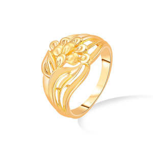 แหวนทองคำวิลโลว์ แวนเดอร์ โกลด์ คลัสเตอร์ สำหรับผู้หญิง 18k สไตล์วินเทจ - Product Image 3