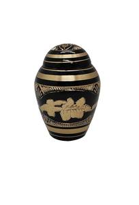 Classic Small Mini Cremation Keepsake Urn <b>for</b> Human <b>Ashes</b> with <b>Box</b> and Velvet <b>Box</b> Made of Brass - Product Image 6