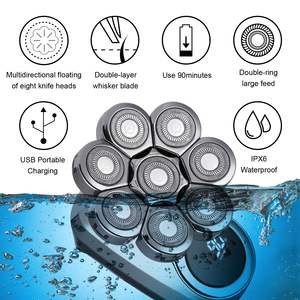 Kit de Afeitado Eléctrico 6 en 1 con Alimentación USB para Hombre, con Pantalla LED, Inalámbrico, Portátil e Impermeable IPX7 - Product Image 2