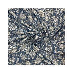 Tissu en coton cambric bleu à fleurs, doux et durable, idéal pour les vêtements, les doublures et les mouchoirs, en vente - Product Image 3