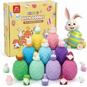 Bombas de Baño de Pascua para Niños con Juguetes Sorpresa en el Interior, 9 Bombas de Baño con Forma de Huevo de Pascua - Product Image 1