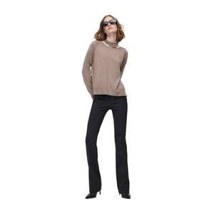 เสื้อสเวตเตอร์ลำลองสำหรับผู้หญิง ฤดูหนาว ผ้าฝ้าย 100% ระบายอากาศได้ดี ทอแบบไม่ถักลายเสือดาว ตกแต่งกระดุม เสื้อคลุมคาร์ดิแกนสำหรับผู้หญิง ด้านหน้า - Product Image 3