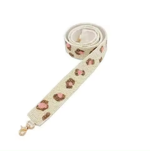 Custom Length Embroidery Seed Beaded Purse Straps for Bride and Collegiate Beaded <b>Belts</b> Collection - Product Image 1