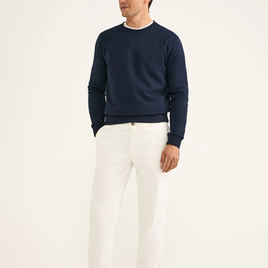 Moda Streetwear hombres cuello redondo sudadera hombres algodón sudadera de gran tamaño en blanco francés Terry precio al por mayor sudaderas con capucha - Product Image 4