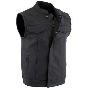 เสื้อกั๊กหนังสำหรับผู้ชายออกแบบโลโก้ของคุณเองได้เสื้อกั๊กหนังสำหรับใช้งานกลางแจ้ง - Product Image 3