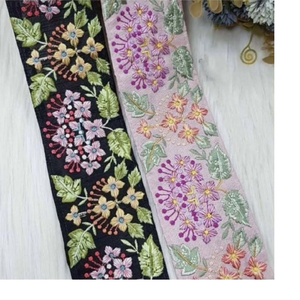 Rubans brodés à la machine sur mesure de différents modèles et de couleurs claires et sombres pour les robes de mariée et les vêtements. - Product Image 2