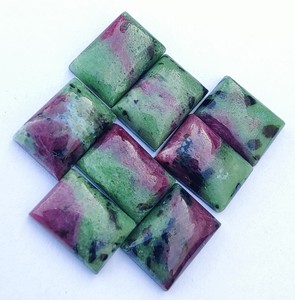 AAA + chất lượng tự nhiên màu xanh <span class=keywords><strong>Ruby</strong></span> Zoisite Cabochon hình chữ nhật phẳng trở lại hiệu chỉnh bên thứ ba chứng nhận không có lỗ tất cả các kích cỡ lỏng lẻo - Product Image 1