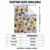 Couverture personnalisée en polyester 100 % pour Halloween, douce en flanelle, idéale pour les cadeaux d'entreprise et la décoration des fêtes