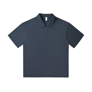 Drop Shoulder Loose Fit Summer Polo 50s Camiseta de algodón compacta - Product Image 1