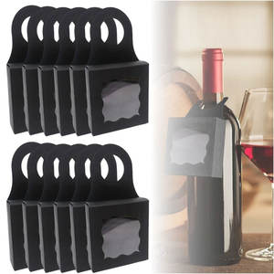 Caja de botella de vino con ventana colgante caja de regalo plegable cajas de embalaje de papel Kraft boda cumpleaños decoración fiesta suministros - Product Image 2