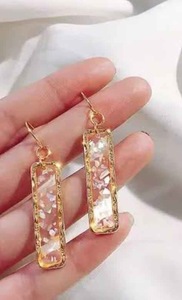 Pendientes de Resina Bordados a Mano, Joyería de Moda de Acero Inoxidable para Mujeres y Niñas, Estilo Clásico para Bodas, Alta Calidad - Product Image 6