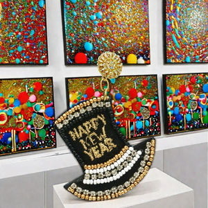 Tendance multicolore bonne année chapeau conception boucles d'oreilles Offres Spéciales pour les femmes unisexe à la mode Style classique bijoux de fête - Product Image 4