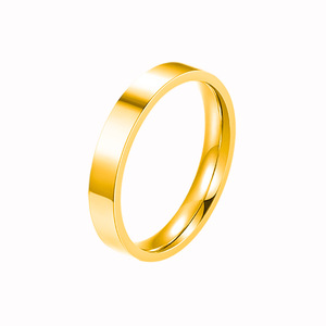 Bagues de mariage classiques en acier inoxydable avec serti clos en forme de cœur, plaquées or 18 carats, or rose, argent, noir, unisexes - Product Image 4