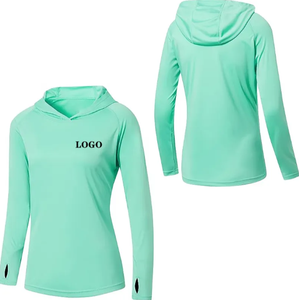 Sweat à capuche pour femme avec protection solaire UPF 50+, manches longues, chemise de randonnée légère, séchage rapide, protection contre les éruptions cutanées, course à pied, pêche - Product Image 1