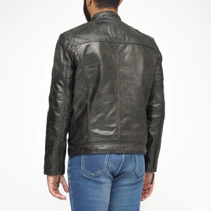 Chaqueta Bomber Varsity de Cuero Genuino para Hombre, Negra, Ajustada, Vintage, Impermeable, Transpirable y Resistente al Viento, Envío Inmediato - Product Image 3