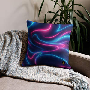 Housse de coussin de canapé 3D lavable Legacy Luxe, carrée, 100 % polyester, motif géométrique abstrait néon actuel - Product Image 1