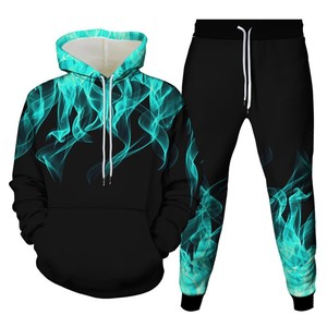 Fitness Workout Outfits Otoño Invierno Mujer Hombre Chándal Deporte Bolsillo Sudadera Sudaderas con capucha Pantalones de chándal 2 Conjunto de dos piezas Tendencia - Product Image 3