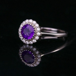 Handmade 925 <b>Sterling</b> <b>Silver</b> Vintage Engagement <b>Ring</b> Natural Amethyst Indian Stone Fine Jewelry Cocktail <b>Ring</b> Channel <b>Set</b> - Product Image 3