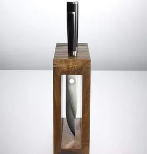 Porte-couteaux en bois de forme personnalisée avec un design de la meilleure qualité, parfait pour le rangement et l'organisation des ustensiles de cuisine, usage quotidien - Product Image 3