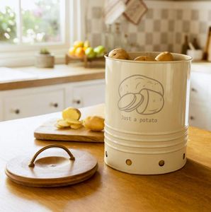 Bote de Metal con tapa de madera, diseño único clásico para almacenamiento de alimentos secos, utensilios de cocina, hotel, restaurante, alta calidad - Product Image 6