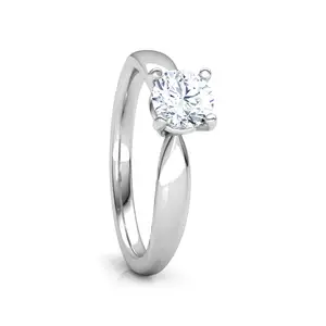 0.50Ct Round Lab Diamond Ring Classic 925 Sterling Silver Gold Plated for Wedding Engagement Anniversary or Party for Gift