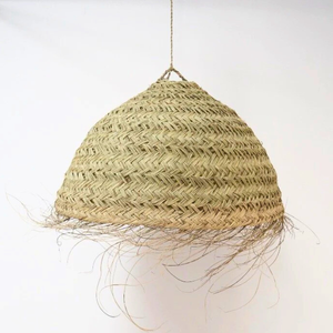 Lampe pendante d'abat-jour en jonc de mer tissé de conception antique moderne abat-jour suspendu de l'usine professionnelle maison pendaison de crémaillère parfaite - Product Image 1