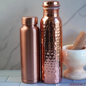 Traditional Rustic Finishing Pure Copper <b>Water</b> <b>Bottle</b> for Eco Friendly Sustainable and Healthy Living - Product Image 6