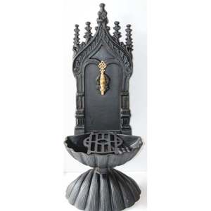 Fuente Moderna de Metal Fundido con Grifo y Adorno de Cascada Pintada para Jardín, Mascotas y Temporada de Otoño - Product Image 1