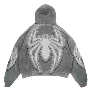 Sudadera con capucha personalizada vintage patchwork para hombre cómoda a prueba de viento transpirable streetwear elegante sudaderas con capucha para hombre 2025 - Product Image 6