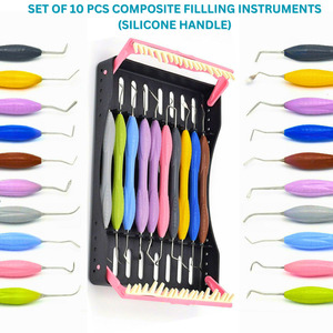 Juego de 10 Uds. De instrumentos de relleno de compuesto Dental LM Arte, juego dental de silicona de acero inoxidable, instrumentos quirúrgicos - Product Image 2
