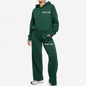 Conjunto Deportivo de Felpa 100% Algodón, Estilo Hip Hop, Color Sólido, con Cierre, Ropa Casual de Lujo, Talla Grande, OEM/ODM - Product Image 1