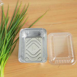 Plat de cuisson jetable robuste pour fast-food personnalisé plateau en aluminium des compagnies aériennes contenants pour aliments à emporter avec couvercle - Product Image 2