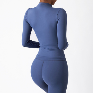 Haut de yoga léger pour femmes, grande taille, manches longues, vêtements de sport avec fermeture éclair pour la salle de sport, la remise en forme et l'entraînement - Product Image 6