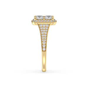 REYES Plata de Ley 925 chapada en oro corte princesa 2,02 Ct moissanita Anillos De Compromiso Original GRA certificado joyería fina - Product Image 5