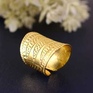 New Arrival <b>Boho</b> Tribal <b>Ring</b> <b>Boho</b> Brass <b>Ring</b> for Women 18k Gold Plated Ethnic Geometric Band <b>Ring</b> for Wholesale/OEM/ODM - Product Image 4