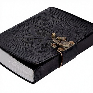 Cuaderno de Viaje CRAFT HACKLE de Cuero Genuino con Tapa Dura, Cosido con Hilo, con Pentagrama Grabado, Papel de Algodón, Diario, Libro de Bocetos - Product Image 1