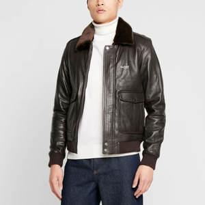 OEM Manufactured Light <b>Weight</b> <b>Men</b> Leather Jackets / Custom Botton Closure <b>Men</b> Leather Jackets - Product Image 3