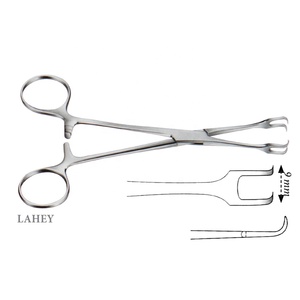 Lahey คีมหนีบจับเนื้อเยื่อด้วยมือพร้อมด้วยเครื่องมือผ่าตัด2x2ทำจากเหล็ก - Product Image 5