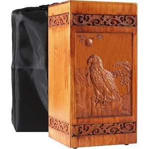 Urnas conmemorativas de madera hechas a mano para cenizas humanas de adultos urnas de cremación grabadas caja de urna de entierro decorativa funeraria - Product Image 1
