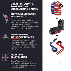 ผ้าพันเข่านีโอพรีนยืดหยุ่นได้ ปรับขนาดได้ สำหรับการฝึกซ้อม ฟิตเนส ยกน้ำหนัก เพาเวอร์ลิฟติ้ง เพาะกาย สวมใส่สบาย - Product Image 3