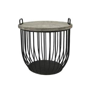 Mesa auxiliar de forma redonda en acabado negro, mesa auxiliar duradera hecha a mano de alta calidad para el uso de la decoración de la sala de estar del hogar - Product Image 5