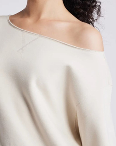 Sweat à capuche pour femme de haute qualité, manches longues, col large, logo personnalisé imprimé, surdimensionné, automne-hiver, polaire 100% coton, 2026 - Product Image 5