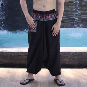 Boho กางเกงผ้าฝ้ายฮาเร็มผู้ชายเอวยางยืดลำลองน้ำหนักเบาผลิตในประเทศไทยส่งออกในฤดูร้อน - Product Image 1