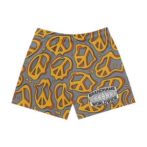 Pantalones cortos deportivos informales de alta calidad para hombre, gran oferta, pantalones cortos de malla con cintura elástica de secado rápido con patrón de estampado personalizado liso - Product Image 5