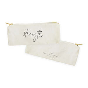 Portable Strength Cotton Canvas <b>Makeup</b> <b>Case</b> Zipper Closure Fashionable Travel Pouch Printed Letters Cartoons National Silk - Product Image 2