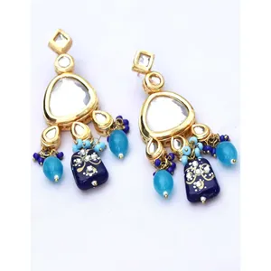 Ensemble de collier luxueux serti de perles Kundan, plaqué or 24 carats, bijoux fins, style vintage - Product Image 2