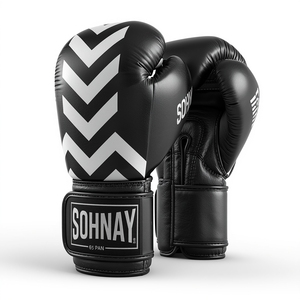 Custom Boxing <b>Gloves</b> Premium PU Leather Training <b>Gloves</b> <b>with</b> Hand <b>Grips</b> for Kick Boxing MMA Muay Thai & Fitness - Product Image 1